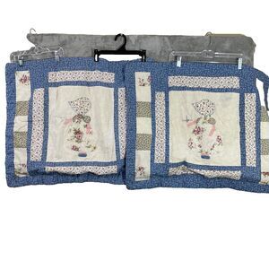 Greenland Trading Co Pillow Shams x 2 Patchwork Applique Cottage Sunbonnet Sue
